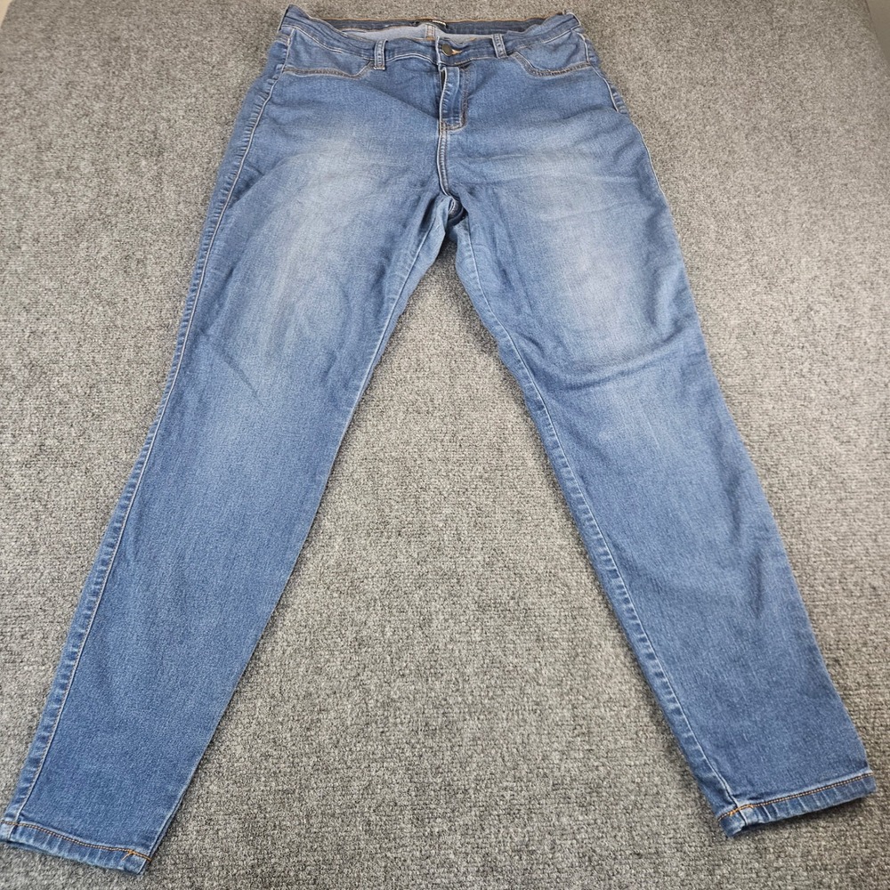 Fashion Nova‎ Womens Plus Size 1X Skinny Jeans Blue Stretch Denim P88M High Rise
